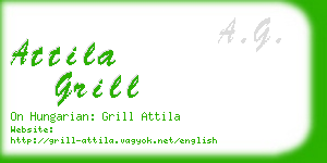 attila grill business card